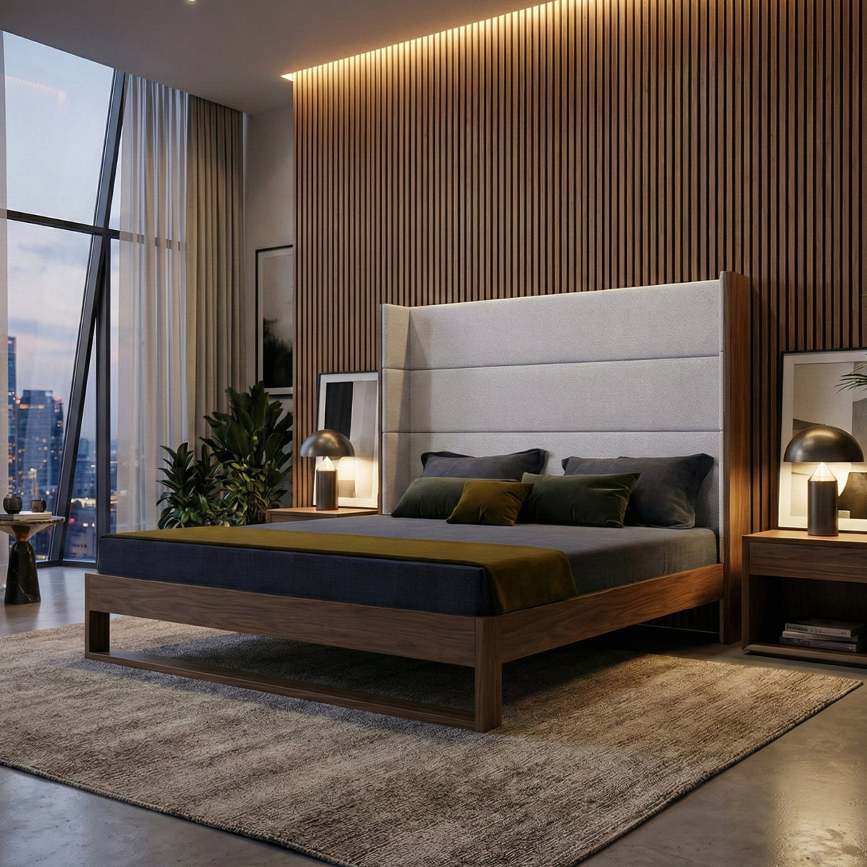 Gray Wingback Bed | Oroa.com