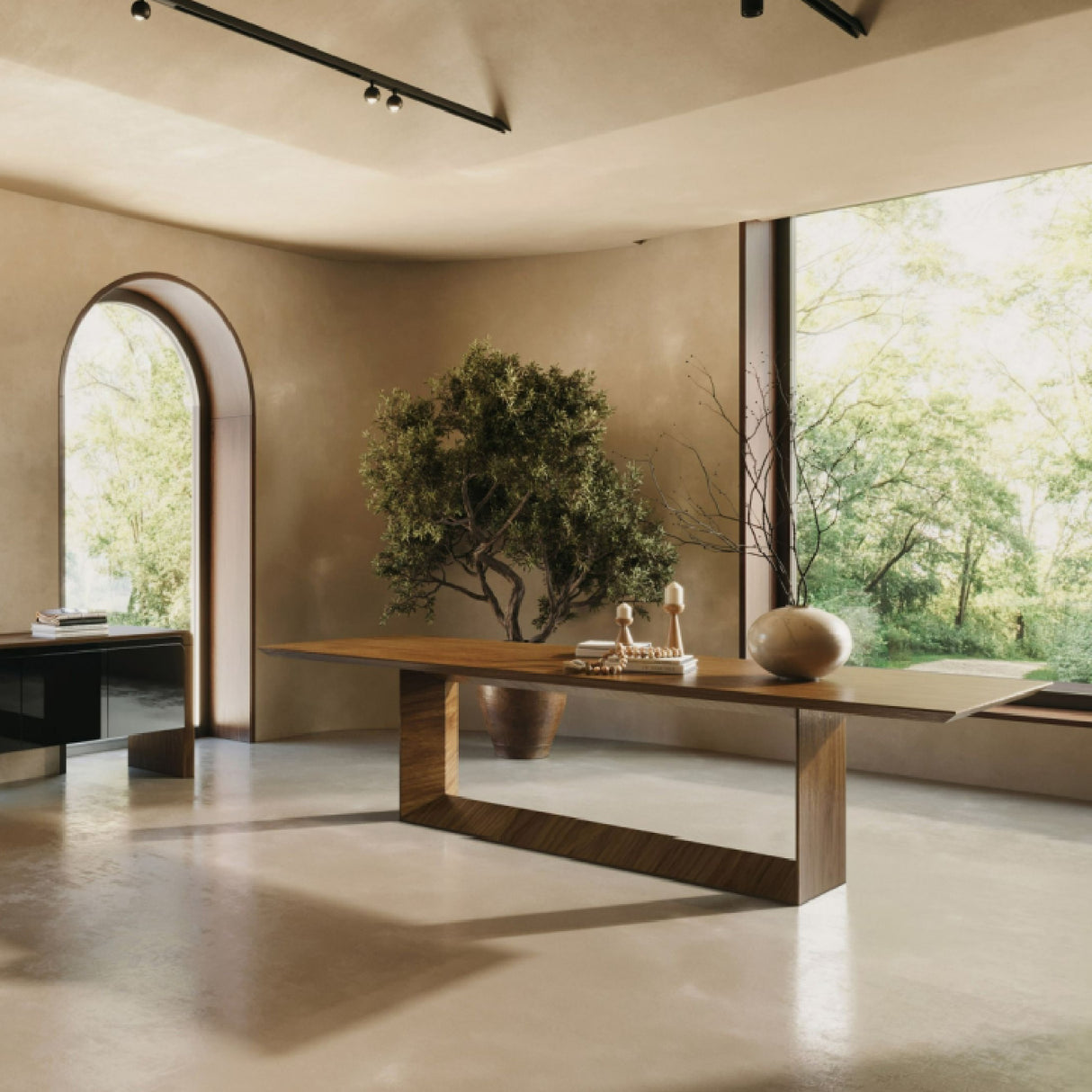 Walnut Veneer Dining Table | Oroa.com