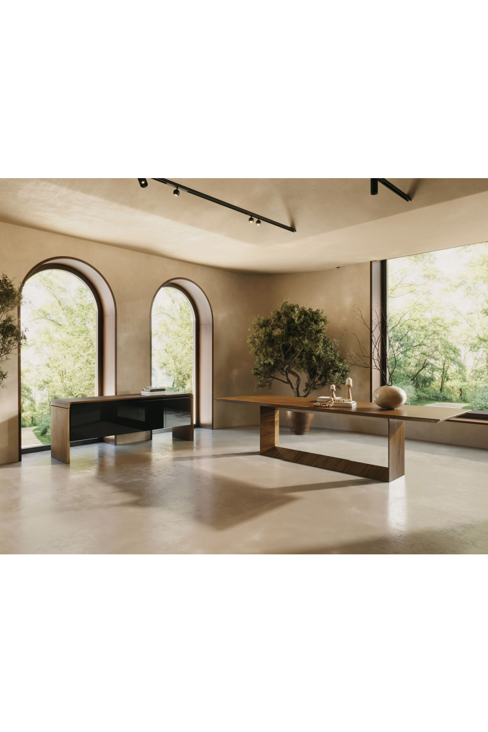 Walnut Veneer Dining Table | OROA Modern Channa | Oroa.com