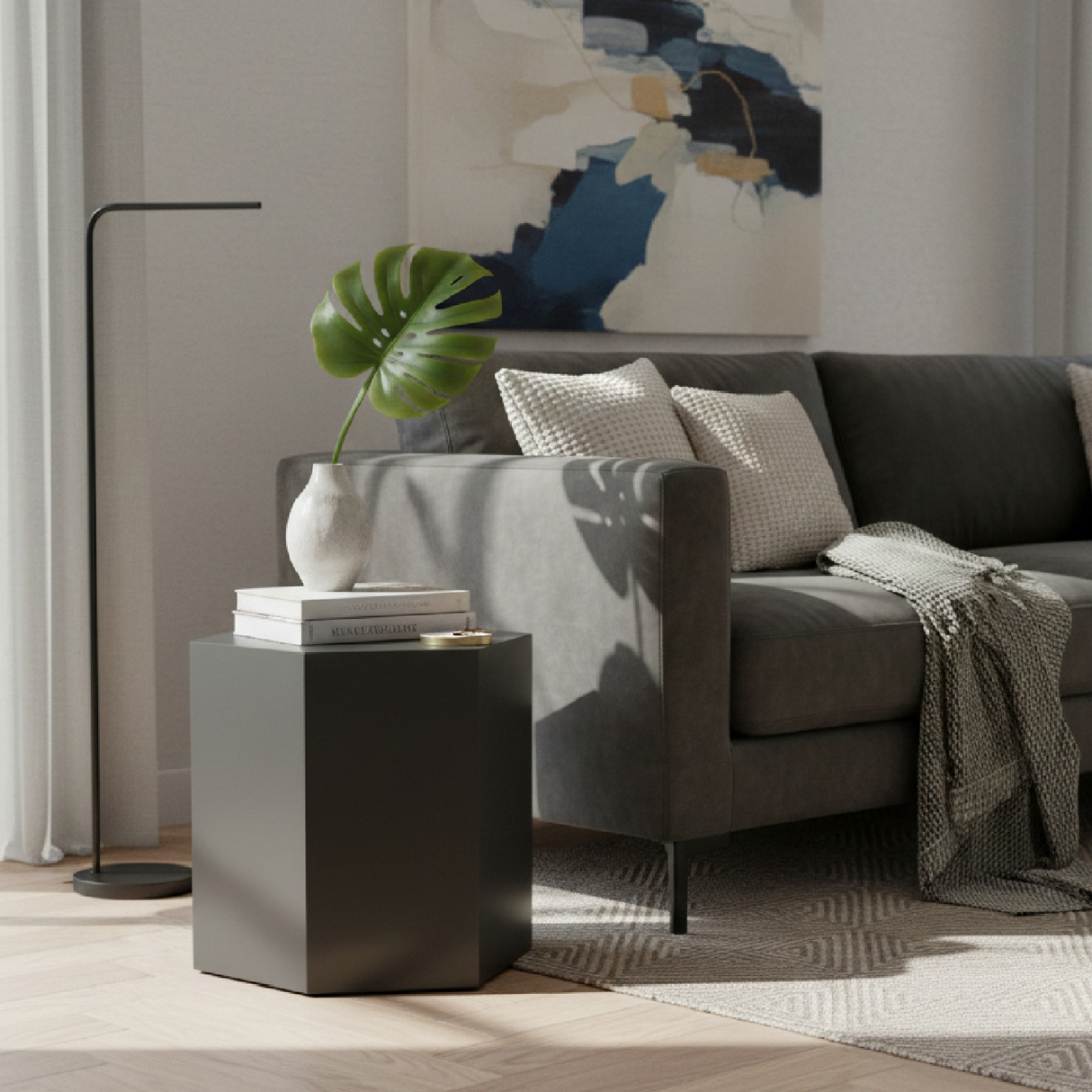 Hexagonal Gray End Table M | Oroa.com