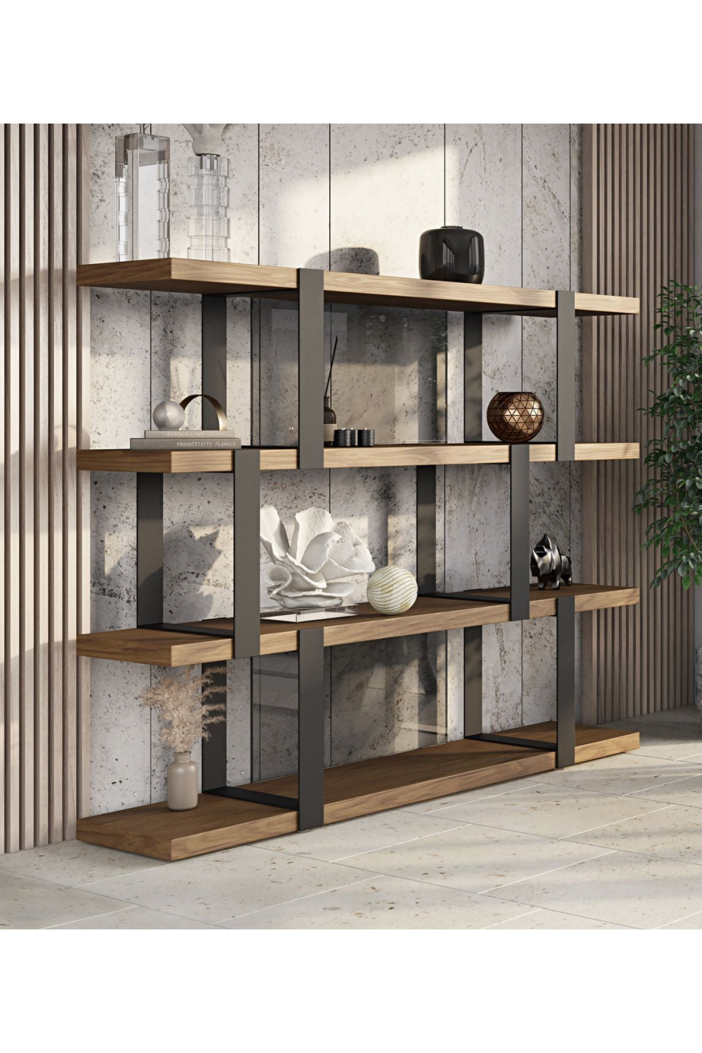 Wooden 4-Shelf Bookcase | Oroa.com