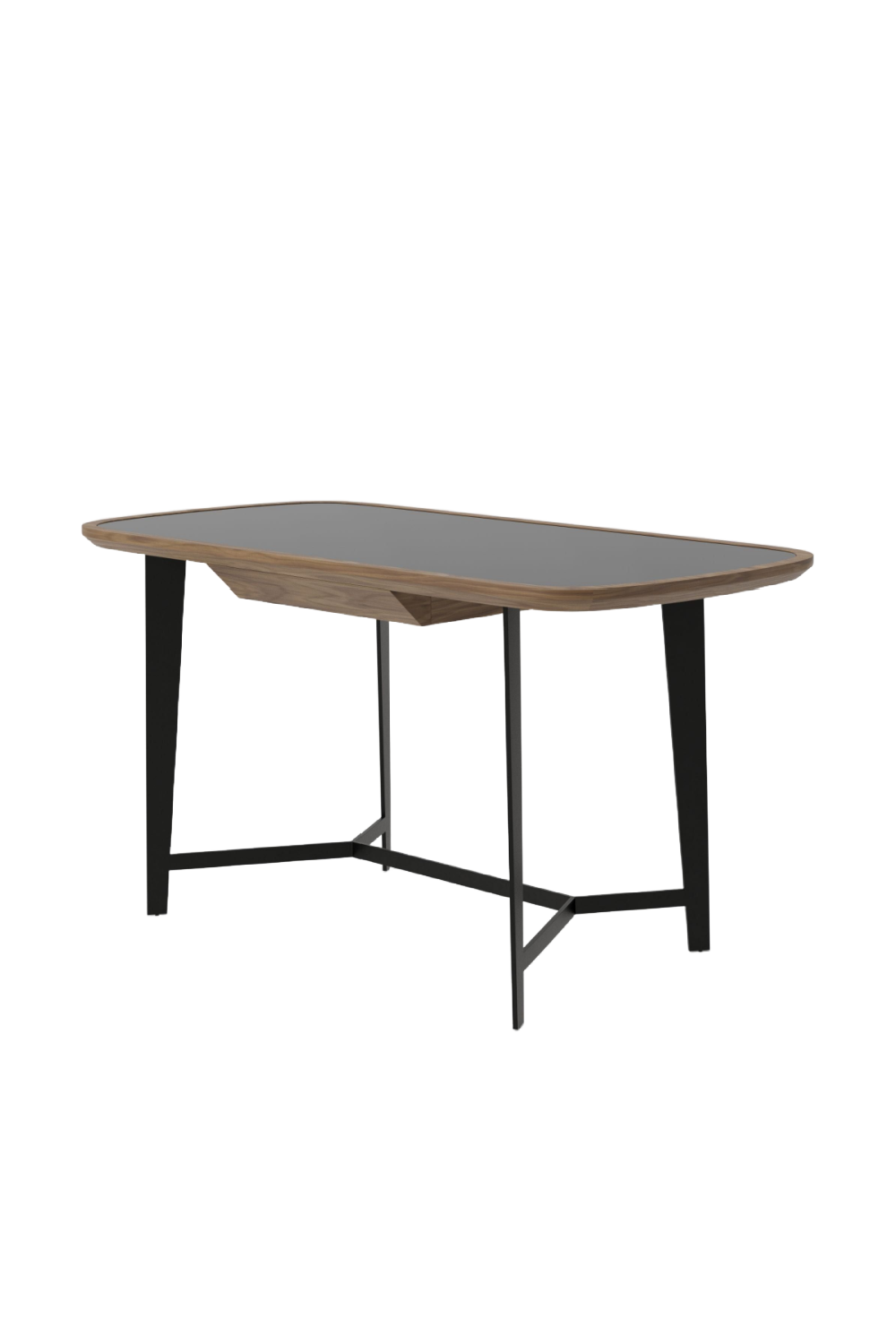 Black Glass 1-Drawer Desk | Oroa.com
