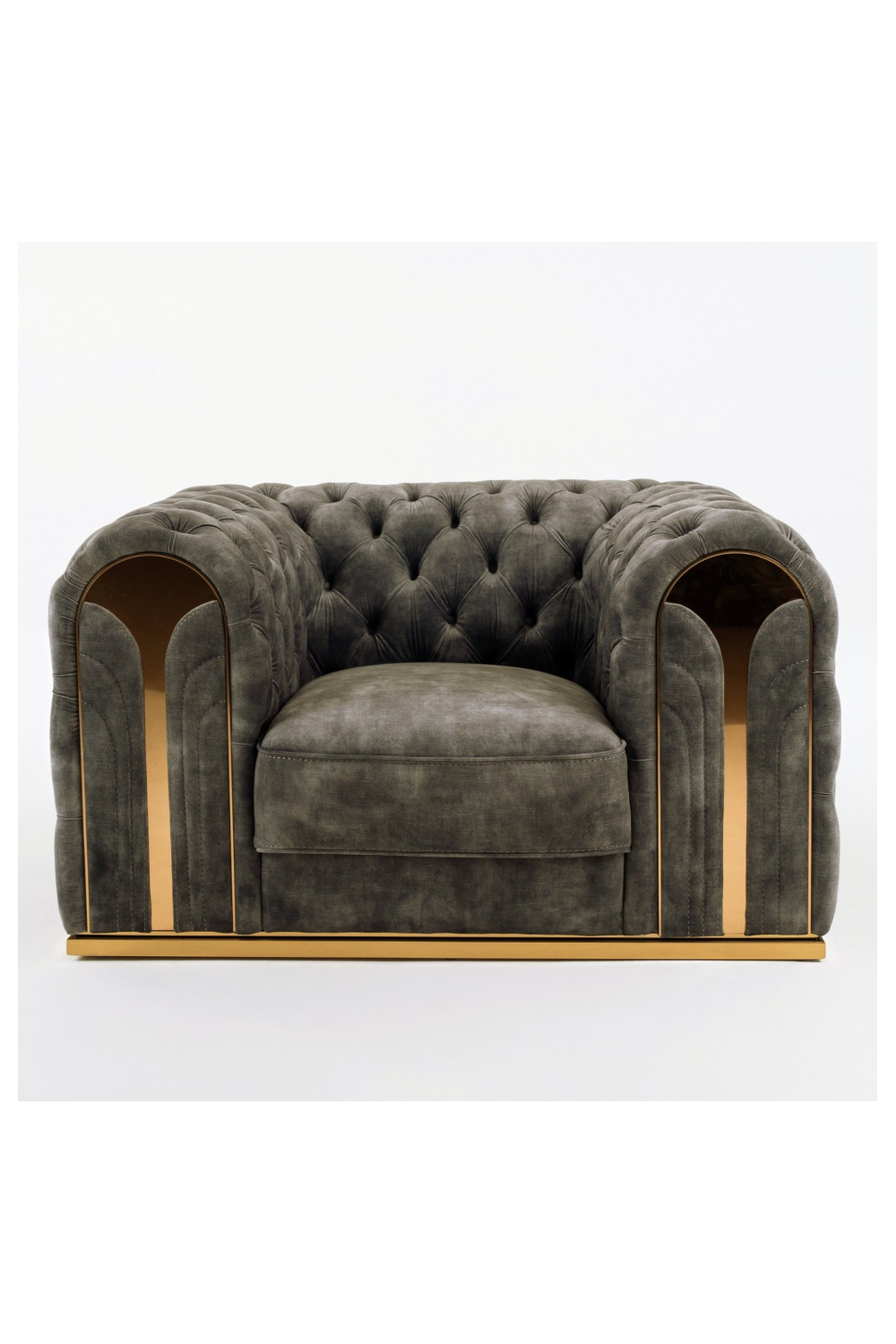 Gray Velvet Tufted Lounge Chair | OROA Modern Dosie | Oroa.com