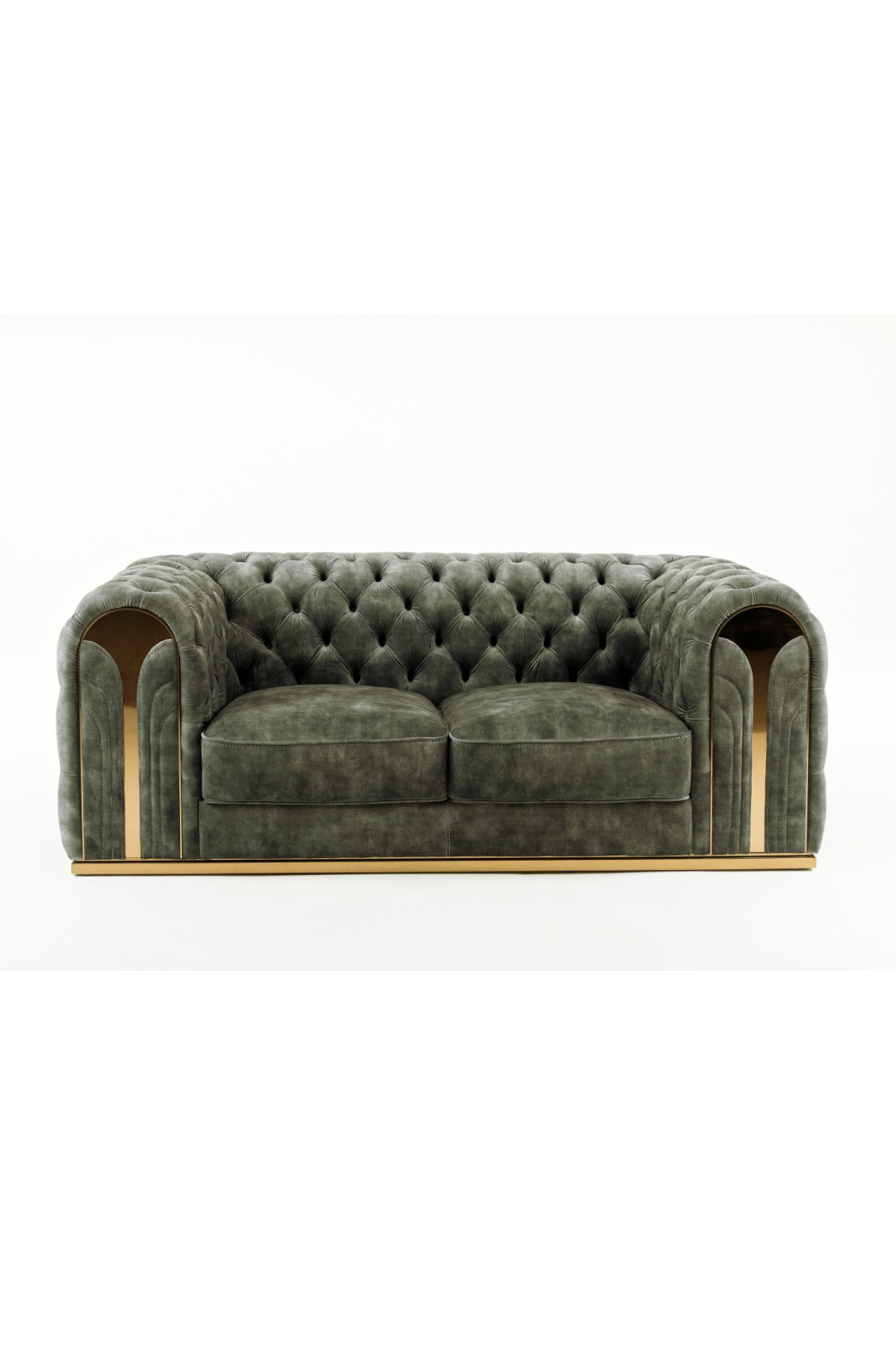 Gray Velvet Tufted Loveseat | OROA Modern Dosie | Oroa.com