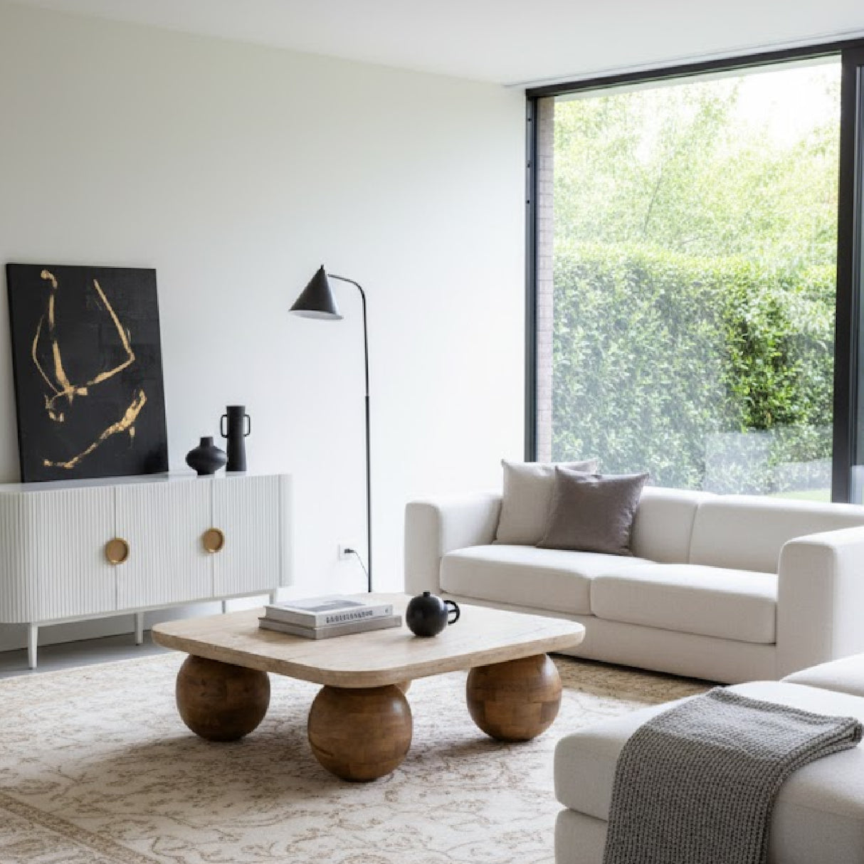 Travertine Beige Coffee Table | Oroa.com