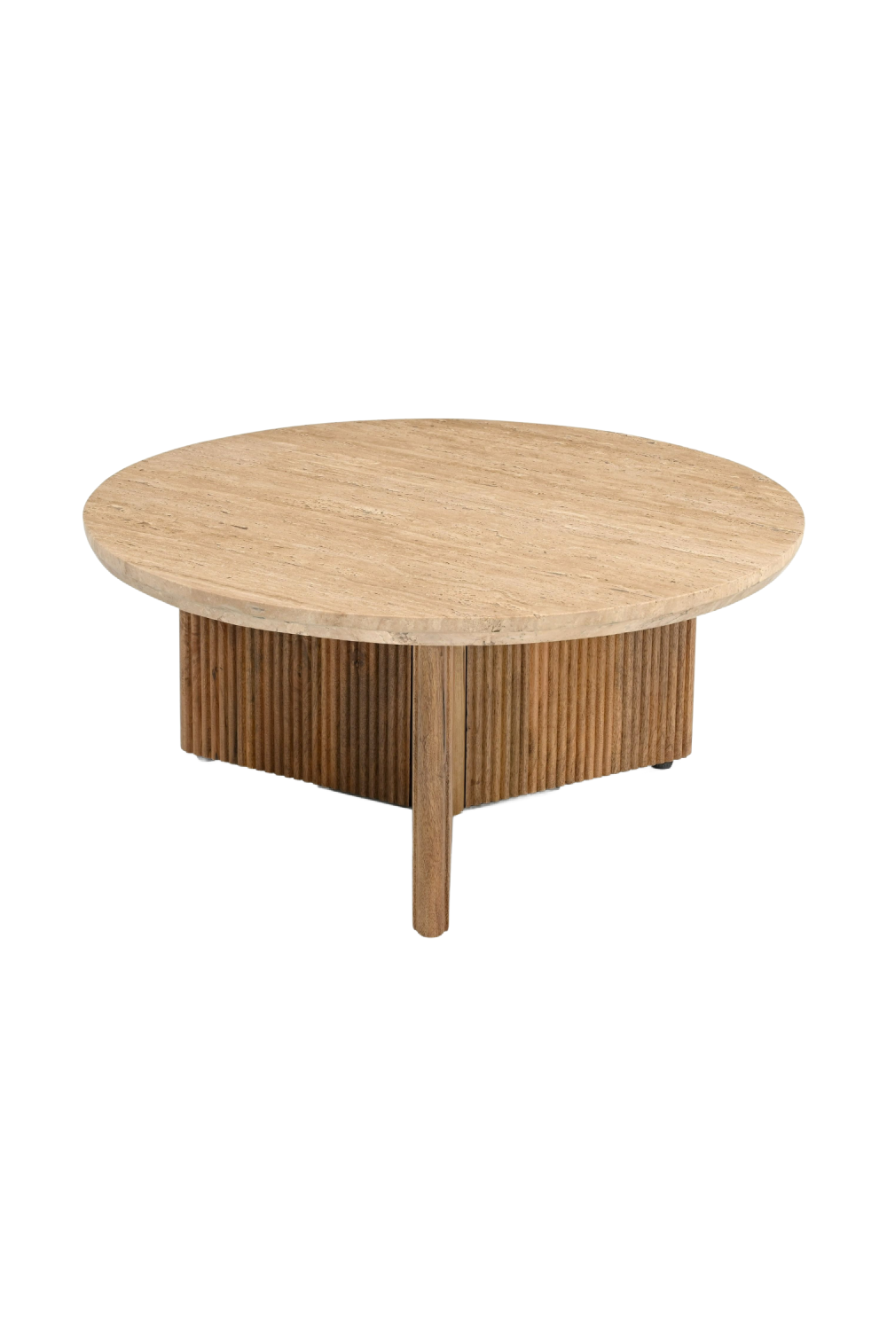 Ribbed Wood Base Coffee Table | OROA Modern Pawnee | Oroa.com