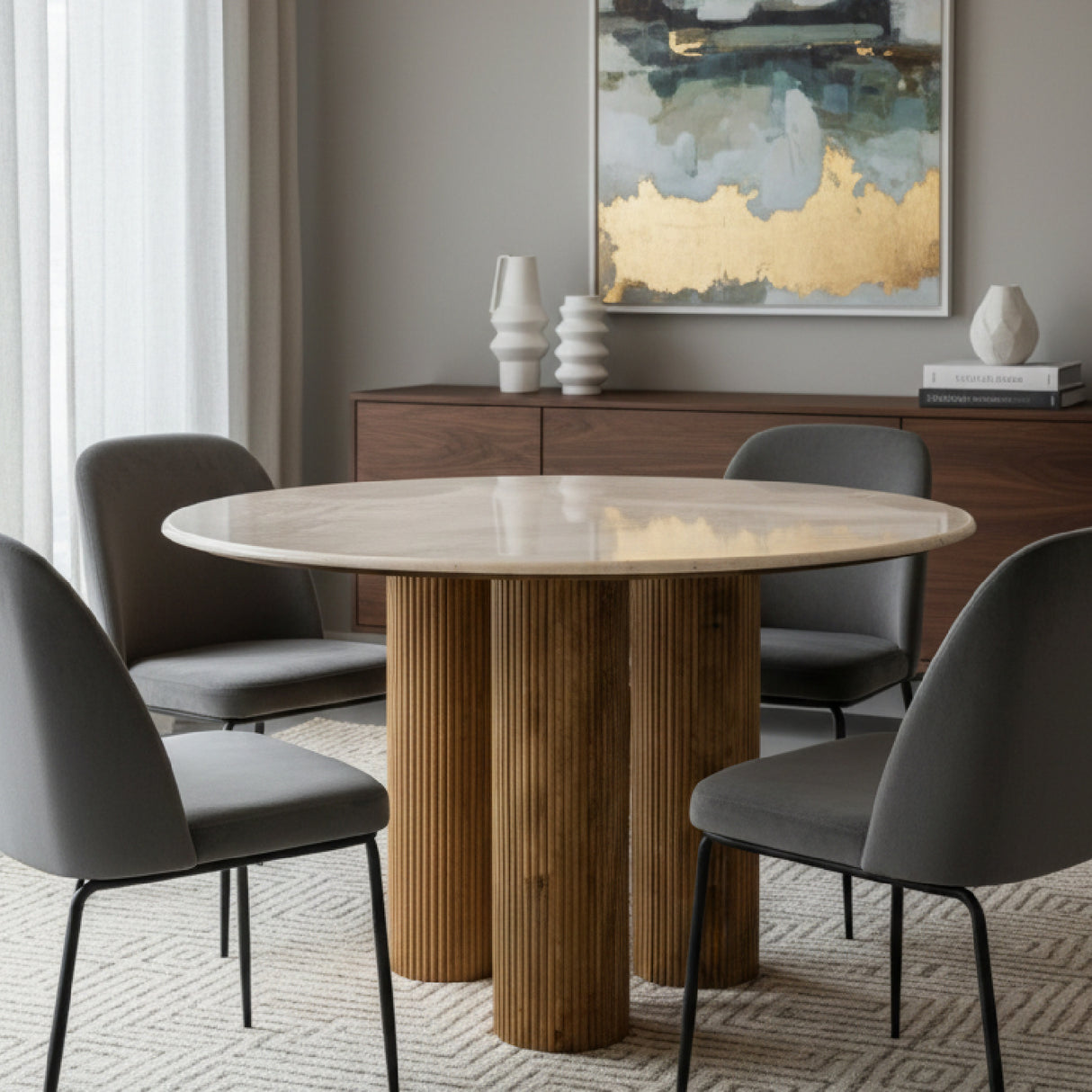 Marble Round Dining Table S | Oroa.com