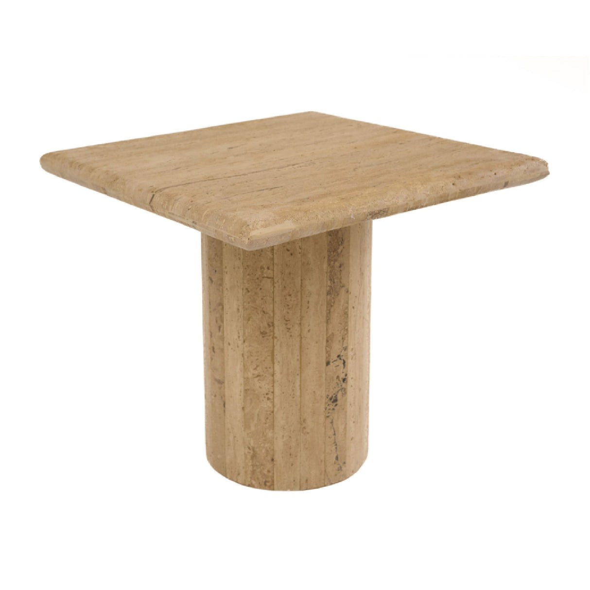 Travertine Square Tall End Table | Oroa.com