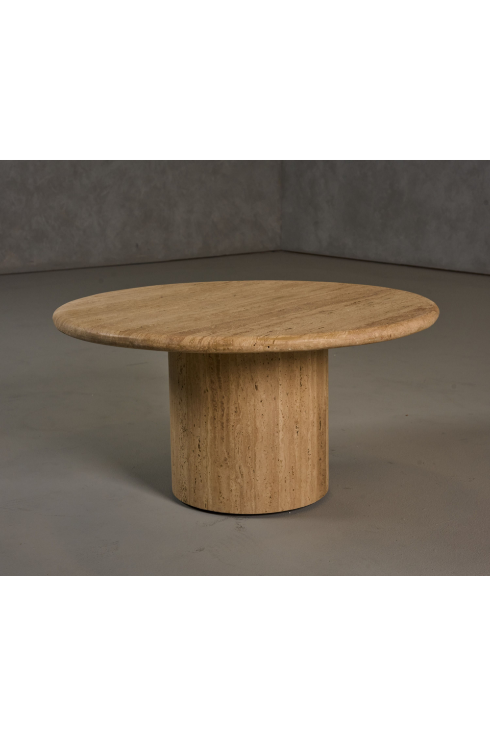 Travertine Marble Round Coffee Table | OROA Modern Lavaca | Oroa.com