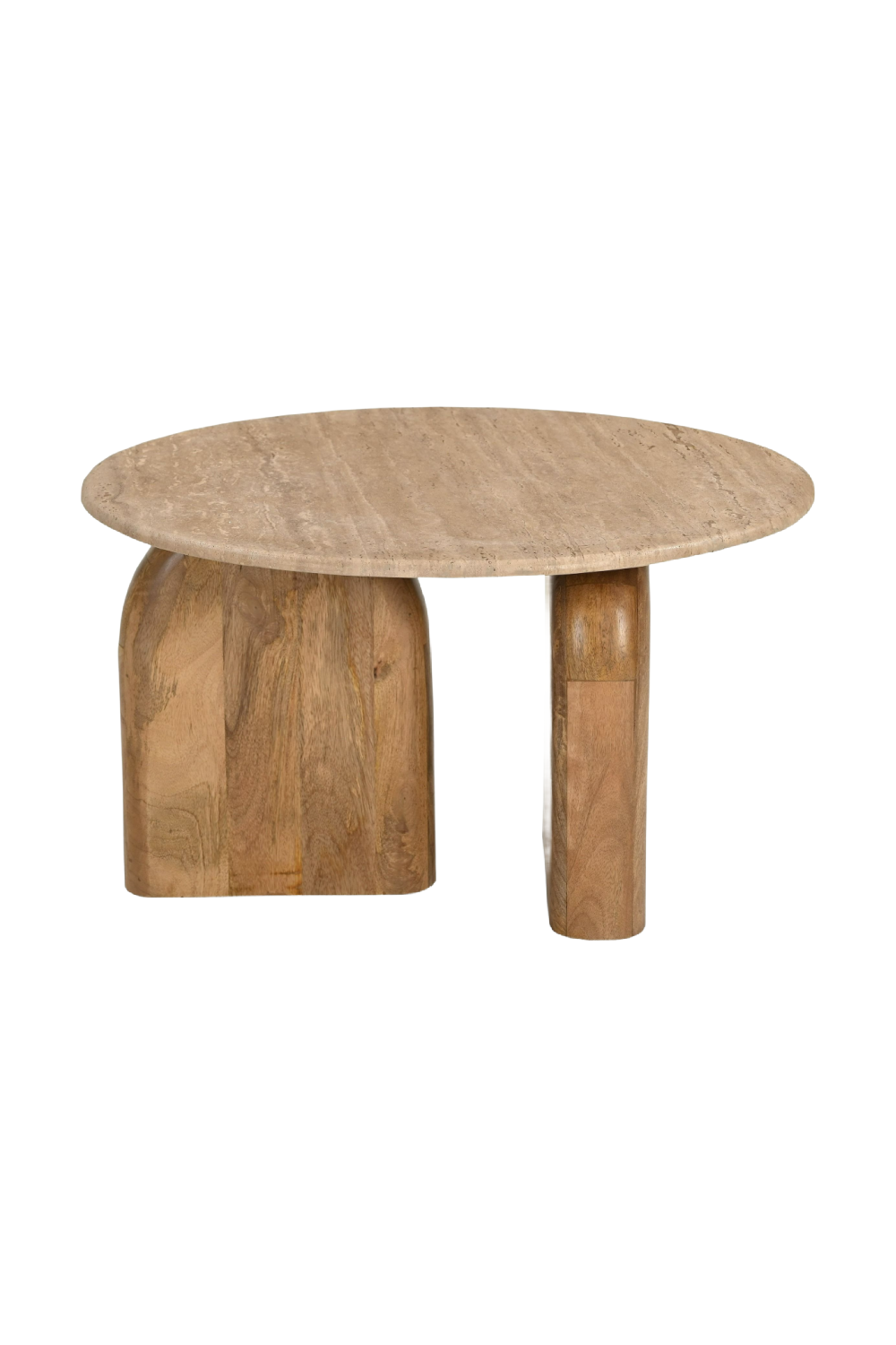 Round Travertine Marble End Table | OROA Modern Kellison | Oroa.com