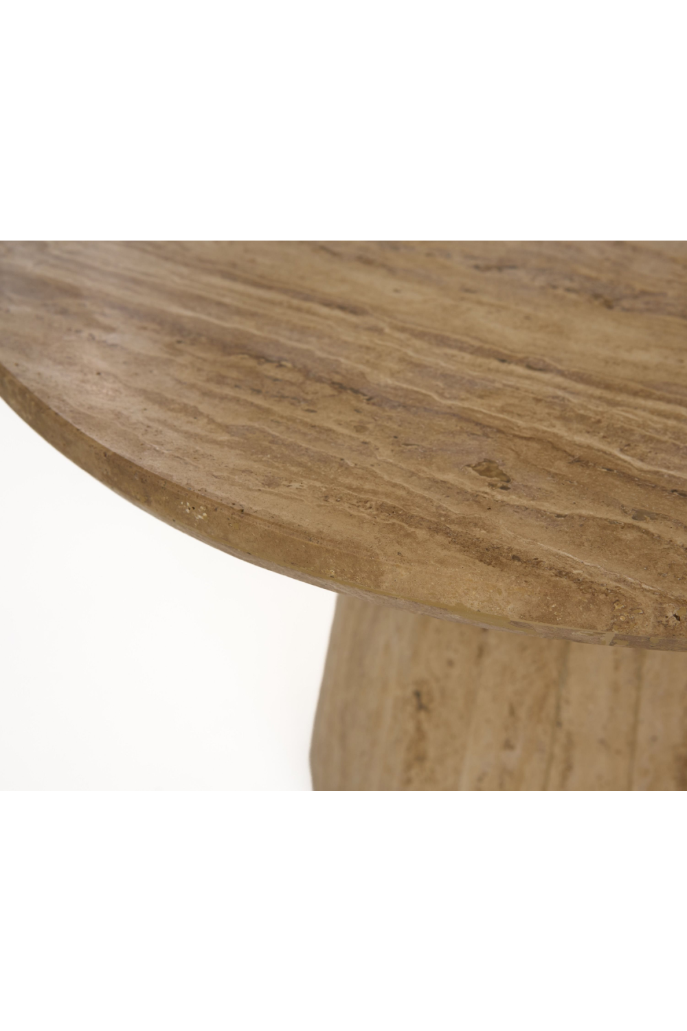 Travertine Marble Round Coffee Table | OROA Modern Velma | Oroa.com