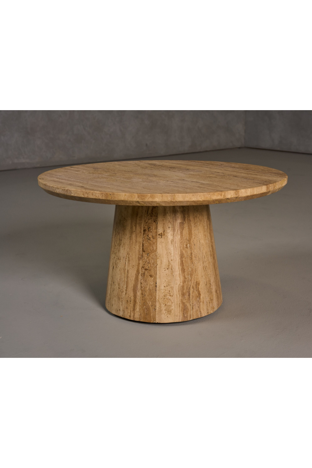 Travertine Marble Round Coffee Table | Oroa.com