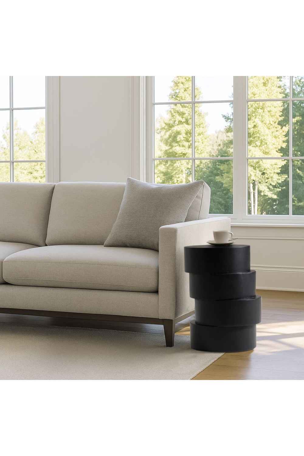 Black Wooden Stacked End Table | OROA Modern Grove | Oroa.com