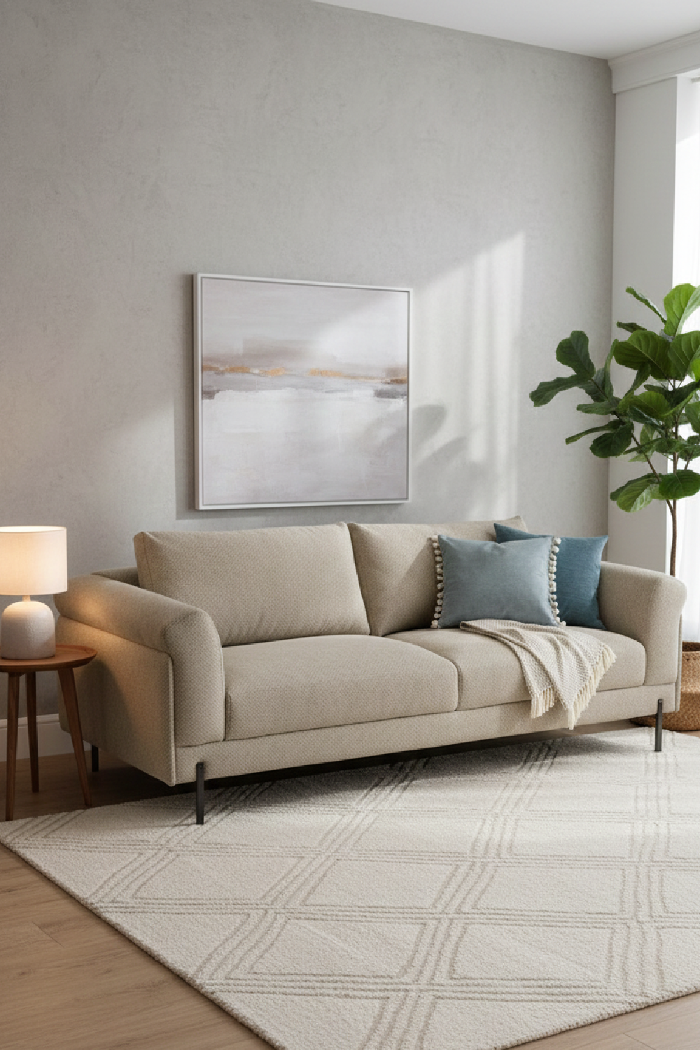 Beige Fabric Sofa | Oroa.com