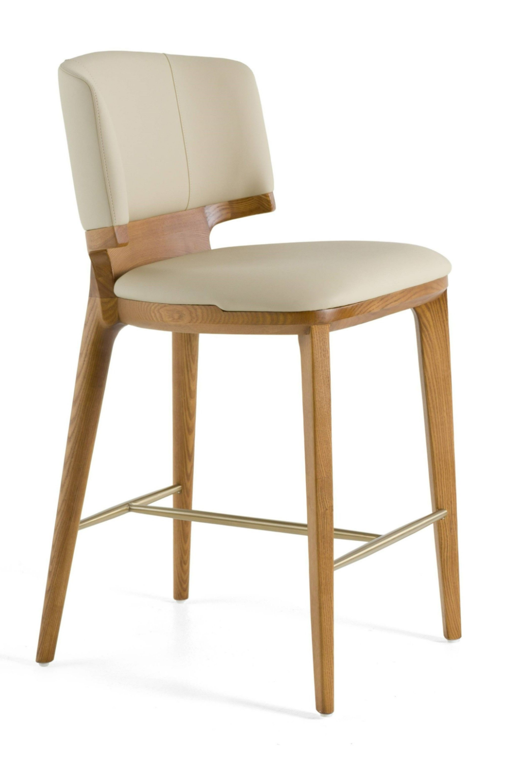 Beige Vegan Leather Counter Chair | Oroa.com