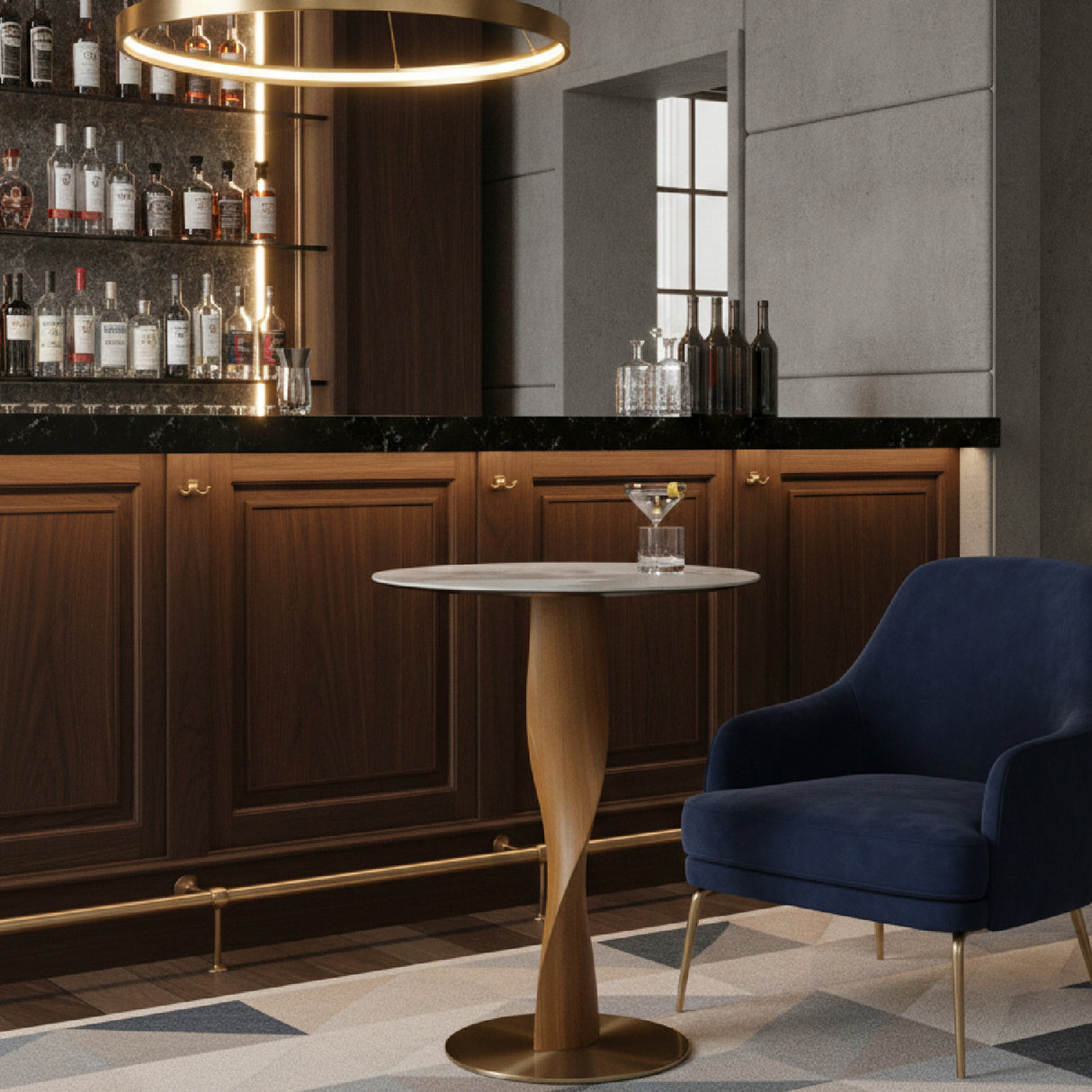 Marbled Ceramic Top Bar Table | Oroa.com