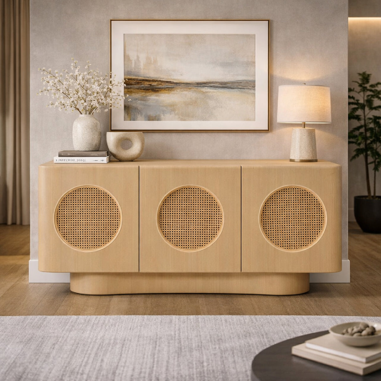 Natural Ash Rattan Sideboard | Oroa.com