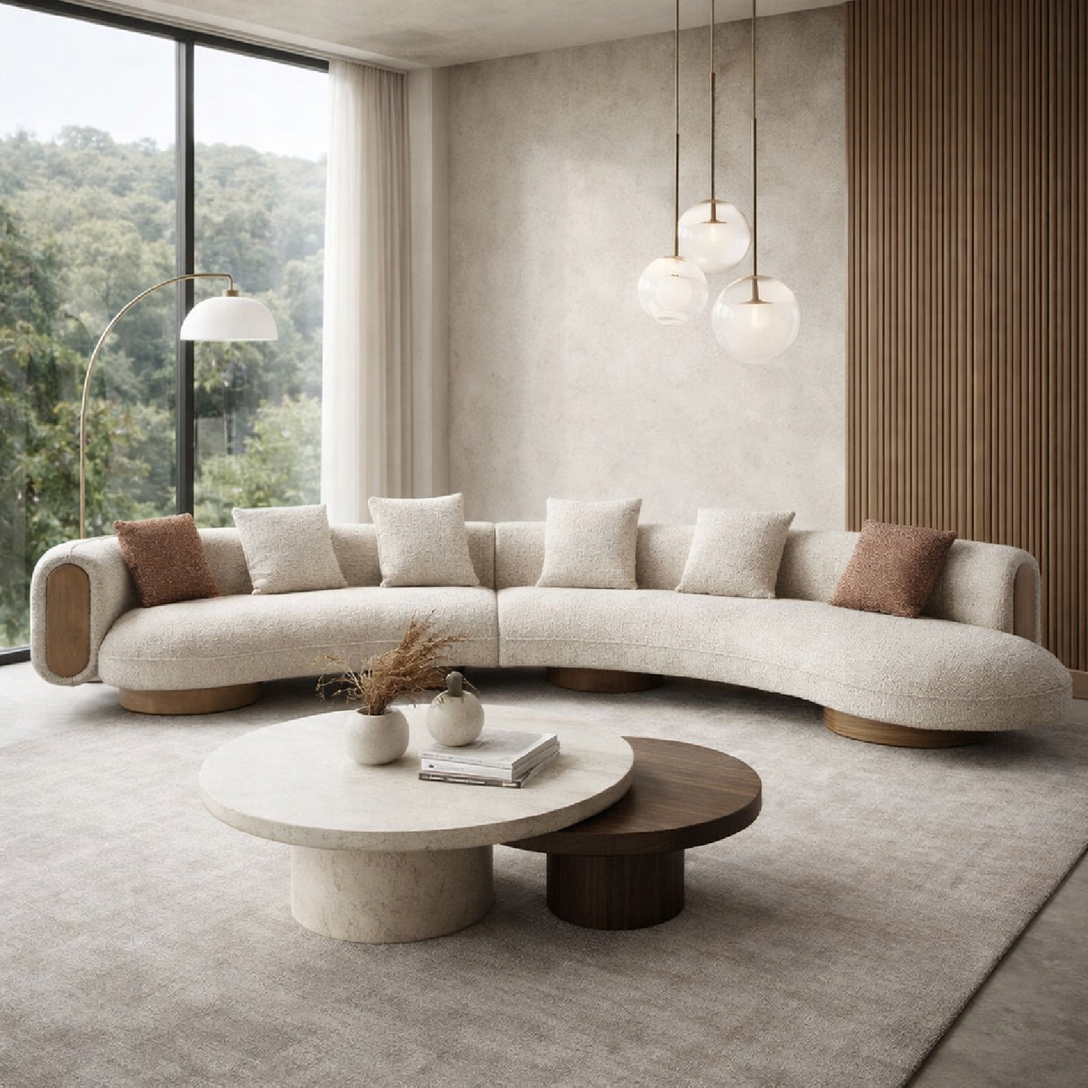 Multicolored Boucle Sectional Sofa | Oroa.com