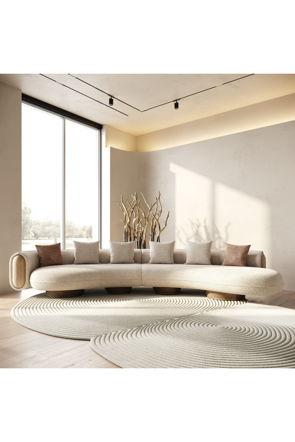 Multicolored Boucle Sectional Sofa | OROA Modern Raywood | Oroa.com