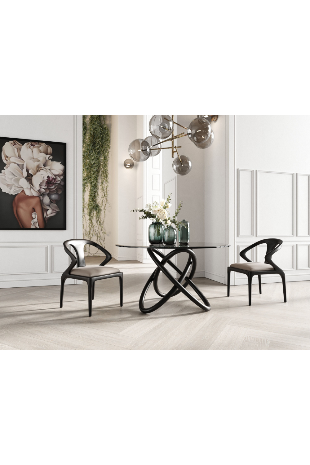 Intertwined Black Base Dining Table | OROA Modern Mason | Oroa.com
