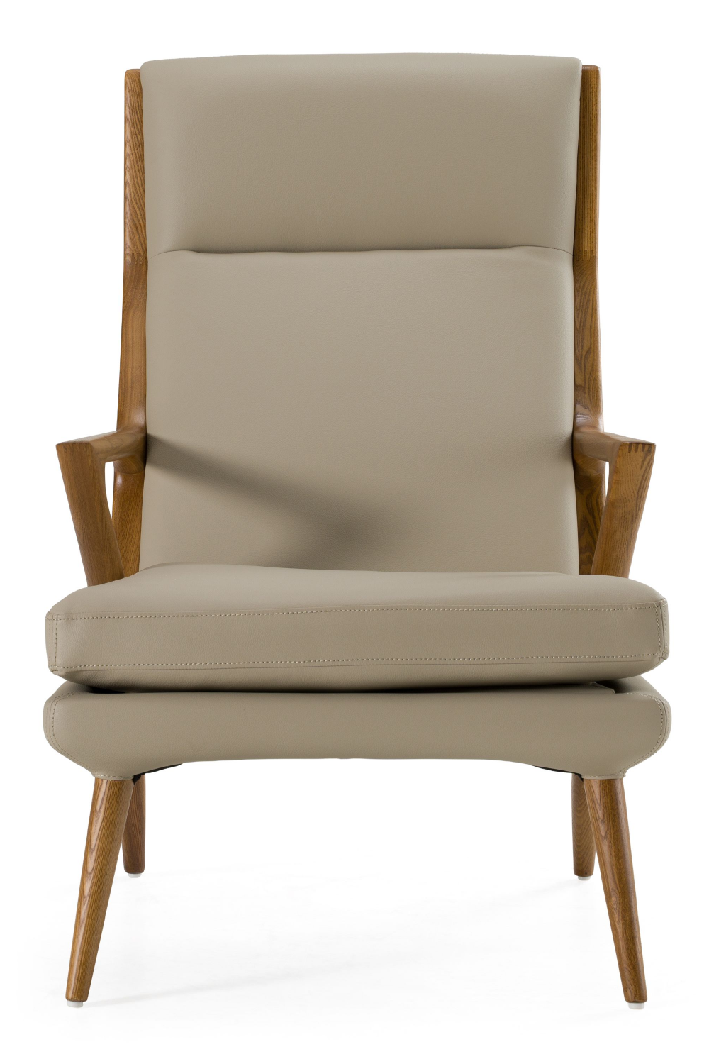 Beige Vegan Leather Lounge Chair & Ottoman | OROA Modern Fulton | Oroa.com