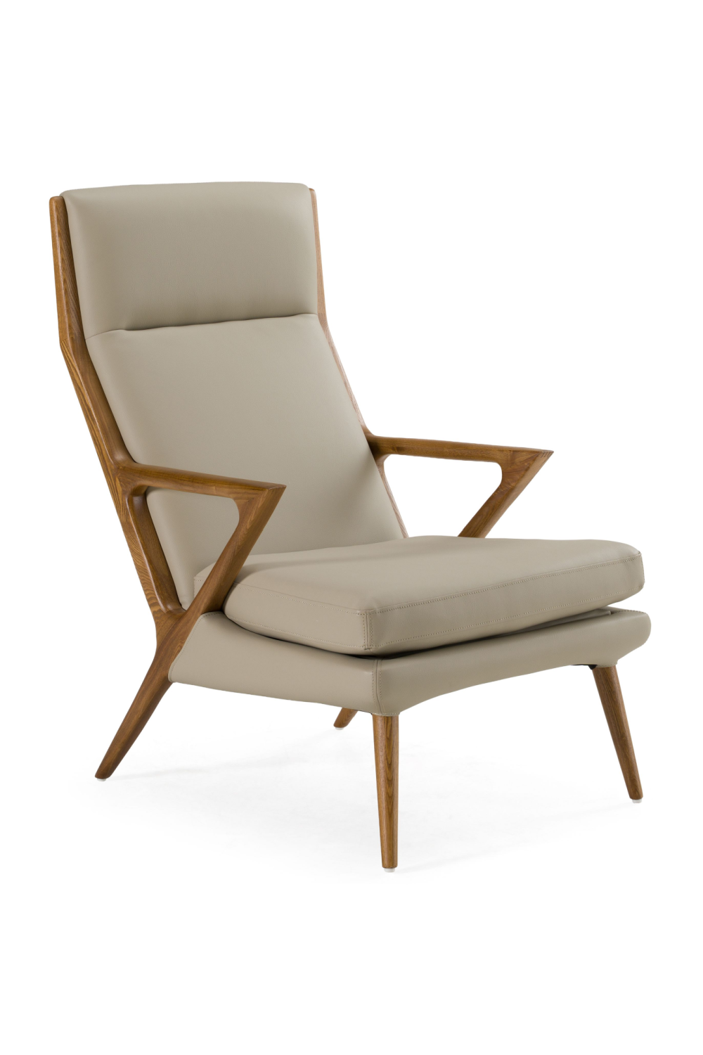 Beige Vegan Leather Lounge Chair & Ottoman | OROA Modern Fulton | Oroa.com