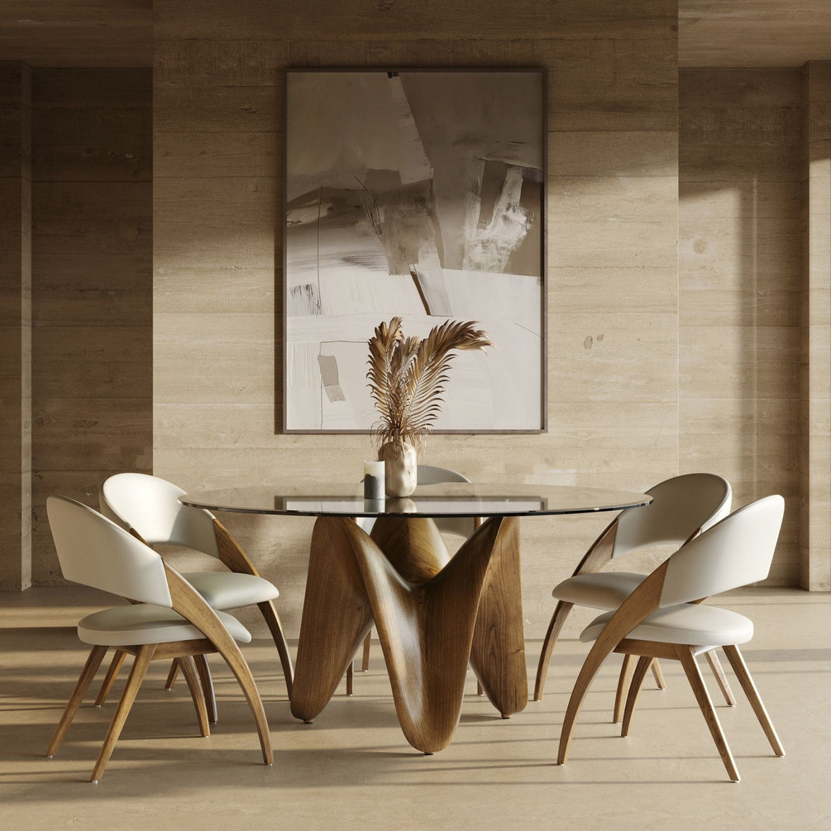 Round Tempered Glass Dining Table | Oroa.com