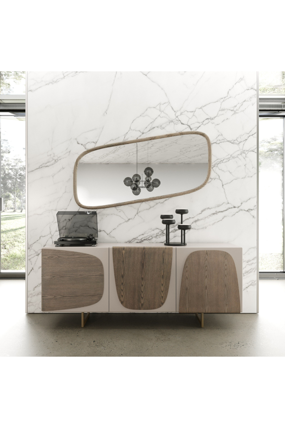 Gray Wooden 3-Door Sideboard | OROA Modern Wynetta | Oroa.com