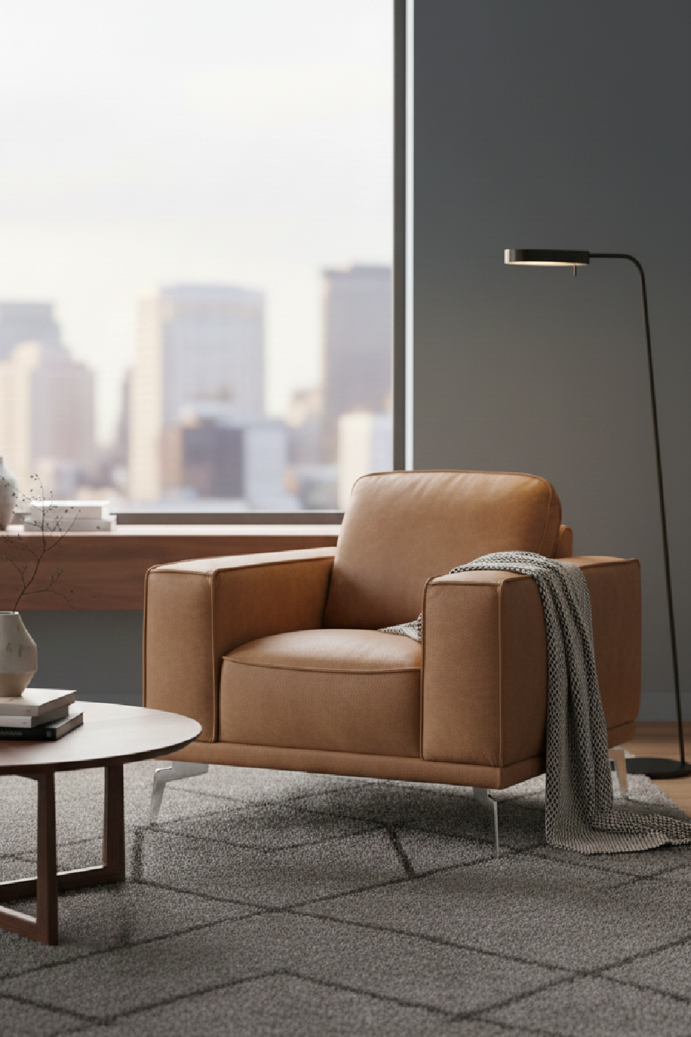 Leather Lounge Armchair | Oroa.com