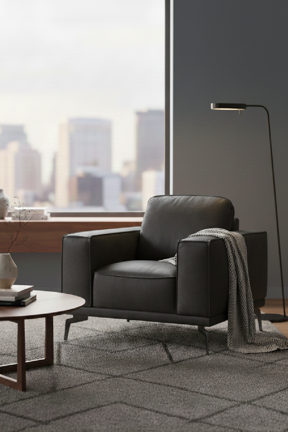 Leather Lounge Armchair | Oroa.com