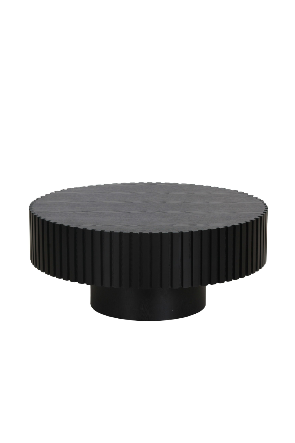 Ribbed Wooden Round Coffee Table | OROA Modern Pierre | Oroa.com