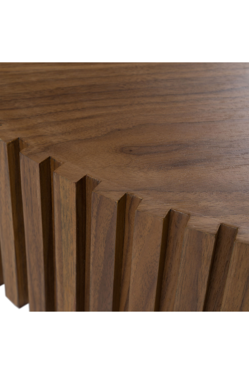 Ribbed Wooden Round Coffee Table | OROA Modern Pierre | Oroa.com