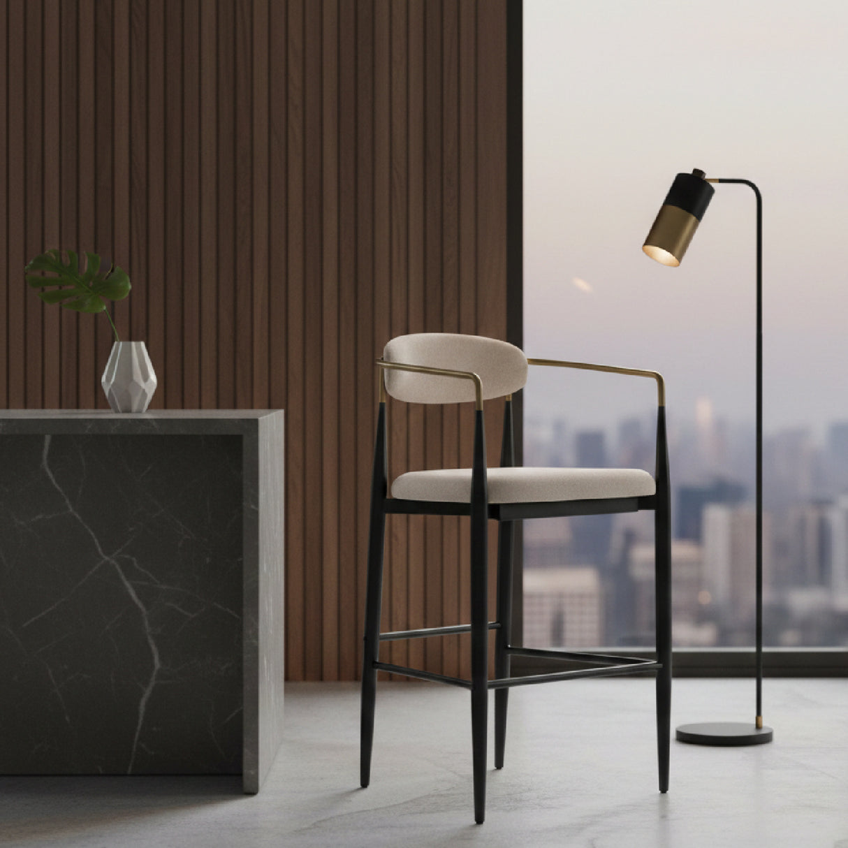 Gold Armed Bar Chair | Oroa.com