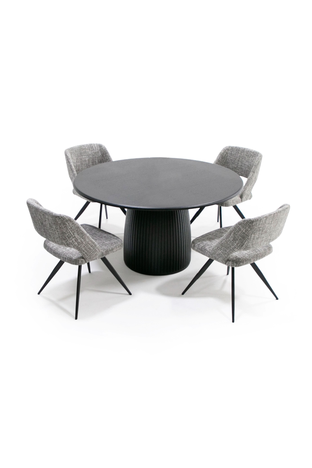 Black Oak Round Dining Table | OROA Modern Lander | Oroa.com
