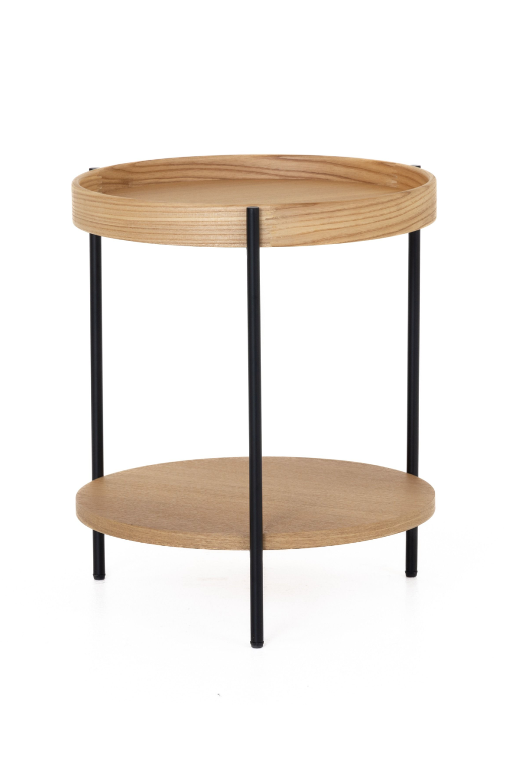 Round Wooden 2-Layer End Table | OROA Modern Savoy | Oroa.com