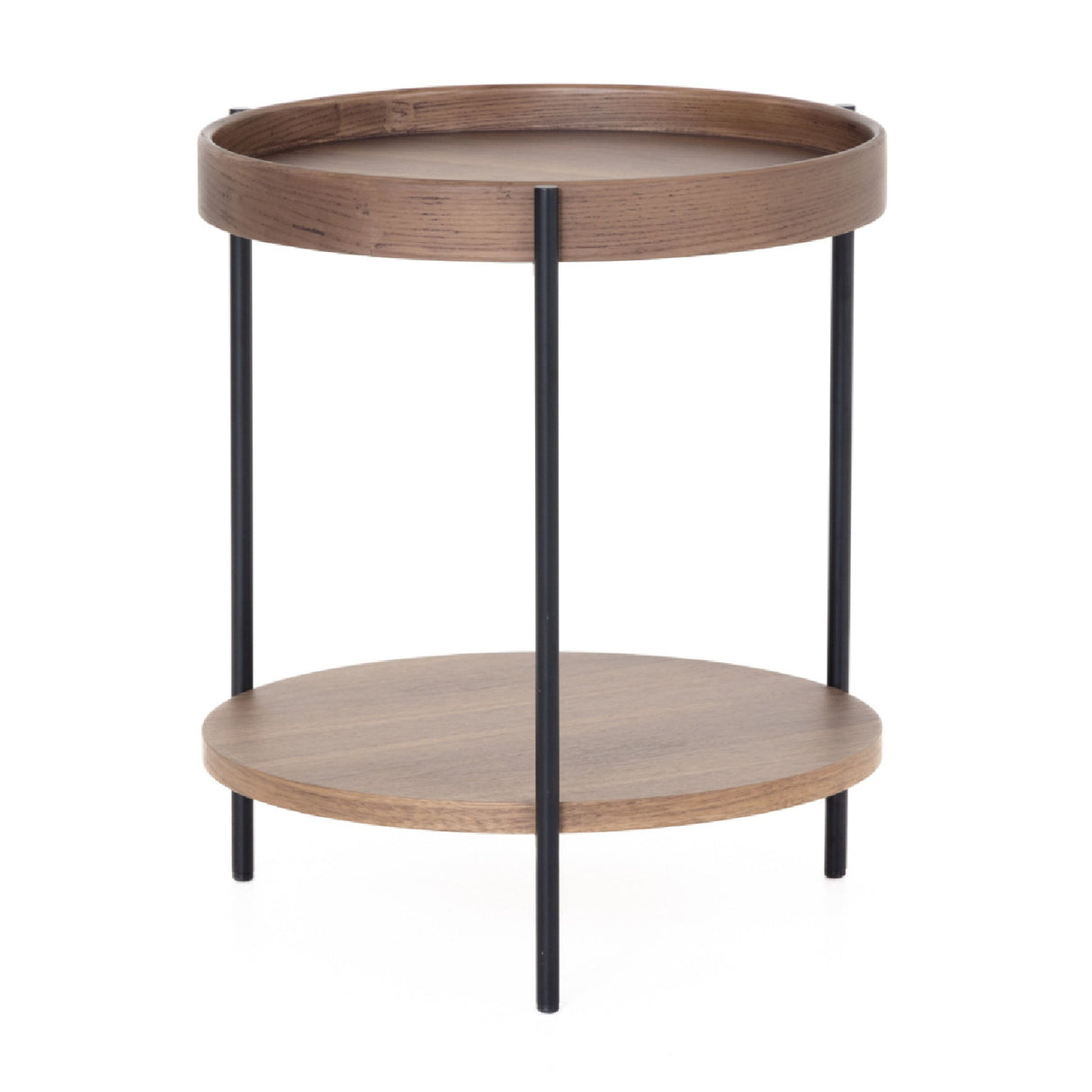 Round Wooden 2-Layer End Table | Oroa.com