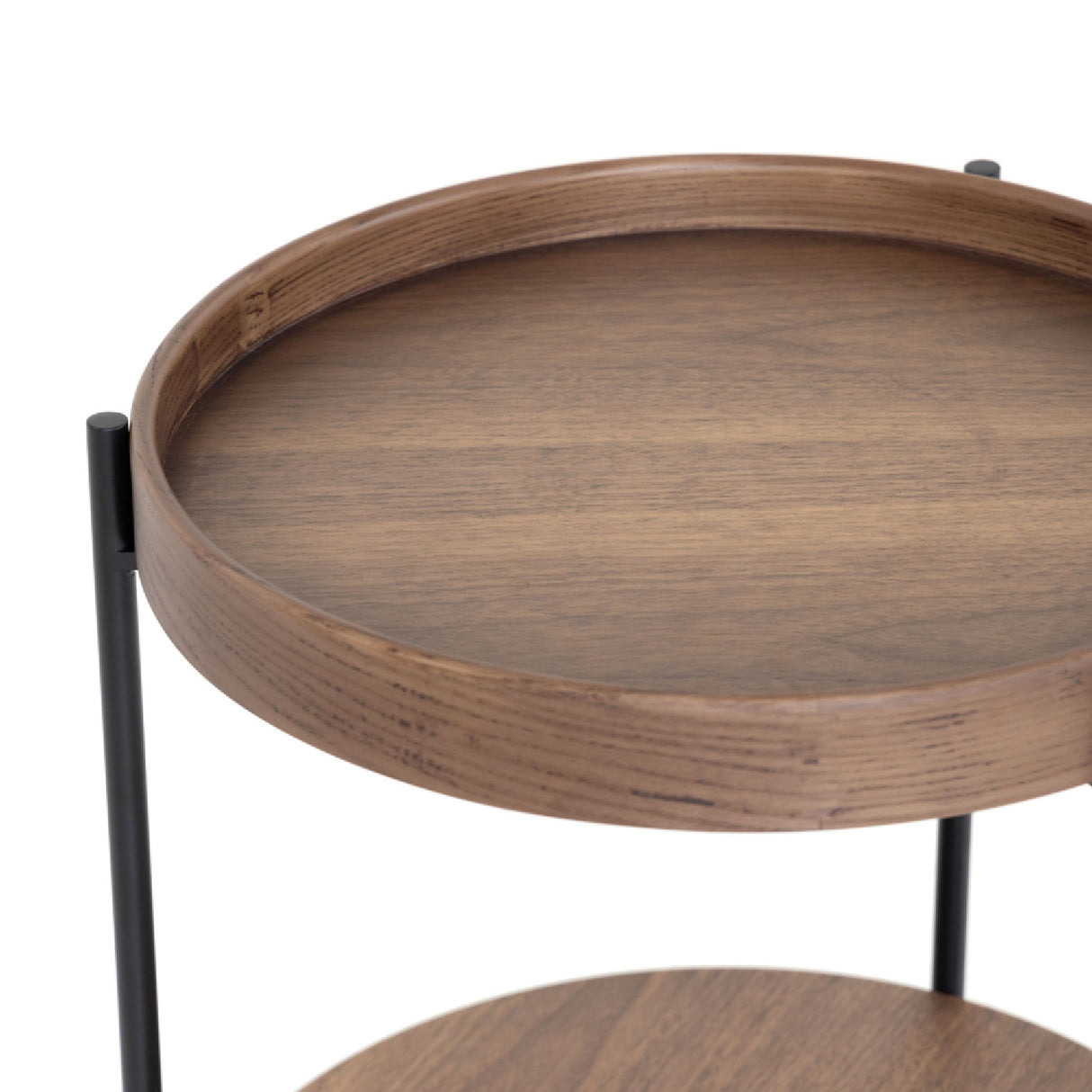 Round Wooden 2-Layer End Table | Oroa.com