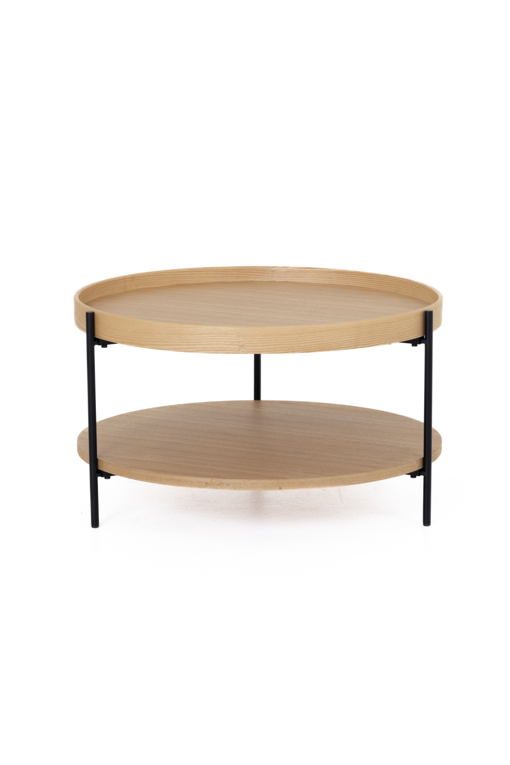 Round Wooden 2-Layer Coffee Table M | Oroa.com