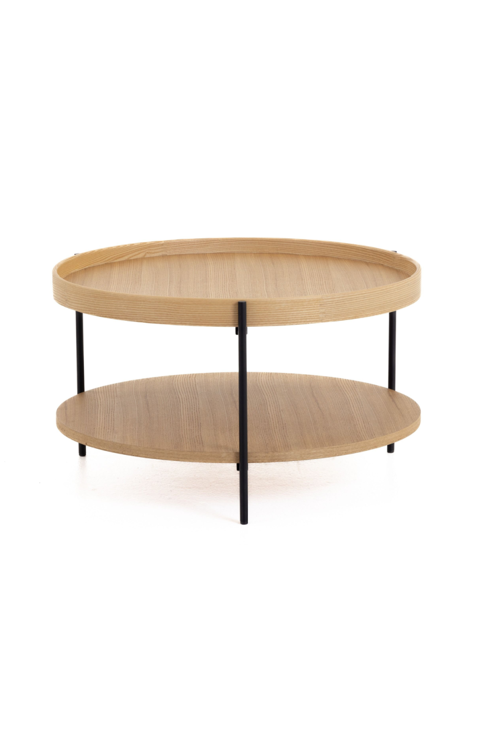 Round Wooden 2-Layer Coffee Table M | OROA Modern Savoy