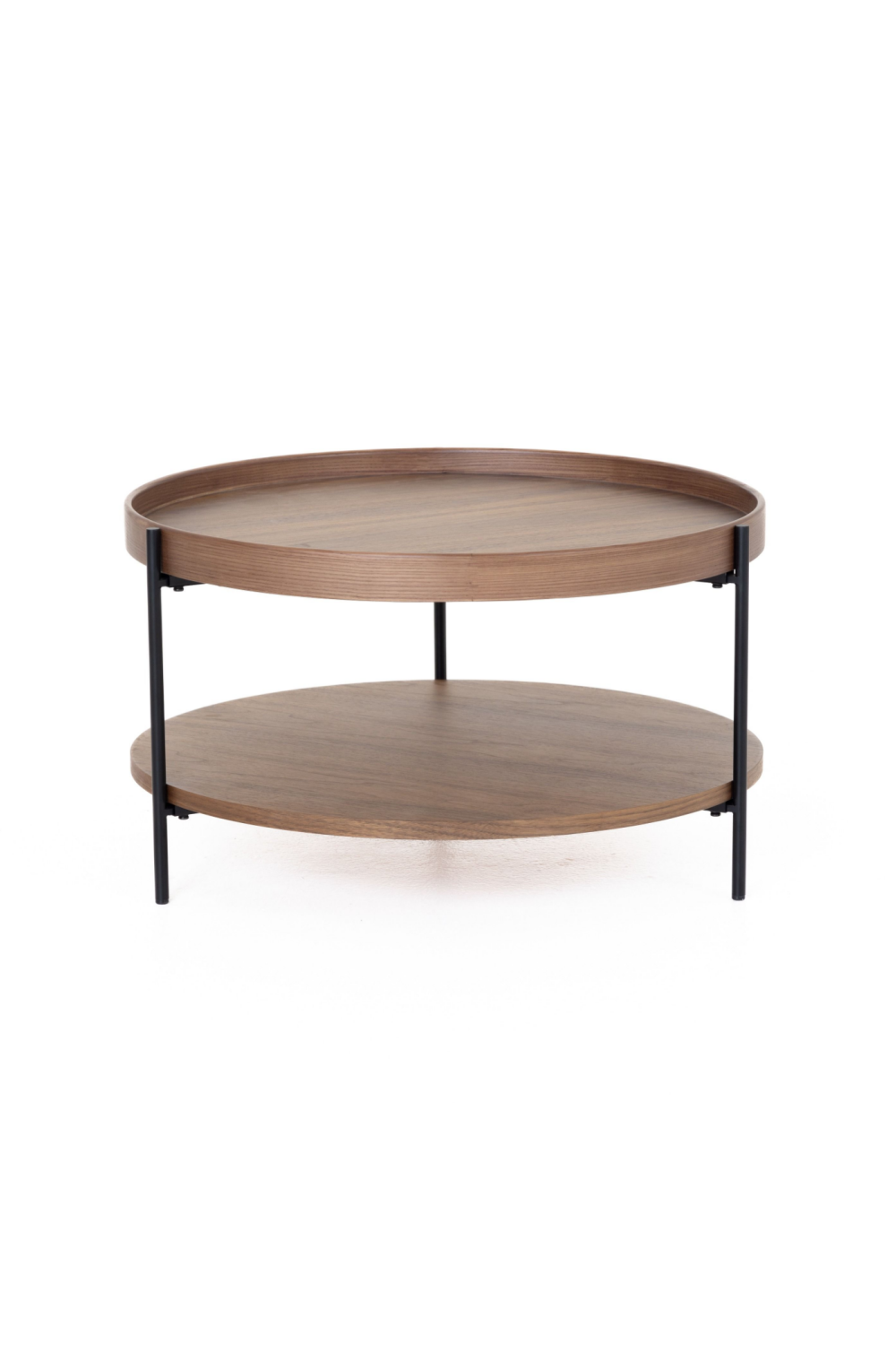 Round Wooden 2-Layer Coffee Table M | OROA Modern Savoy