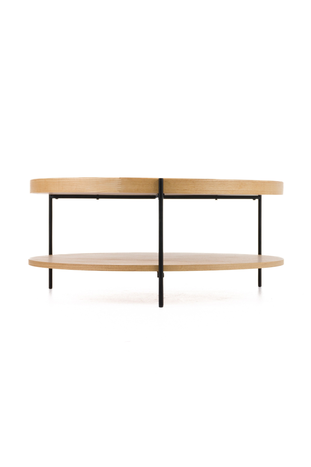 Round Wooden 2-Shelf Coffee Table | Oroa.com