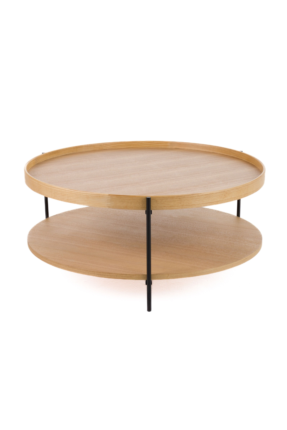 Round Wooden 2-Shelf Coffee Table | OROA Modern Savoy | Oroa.com