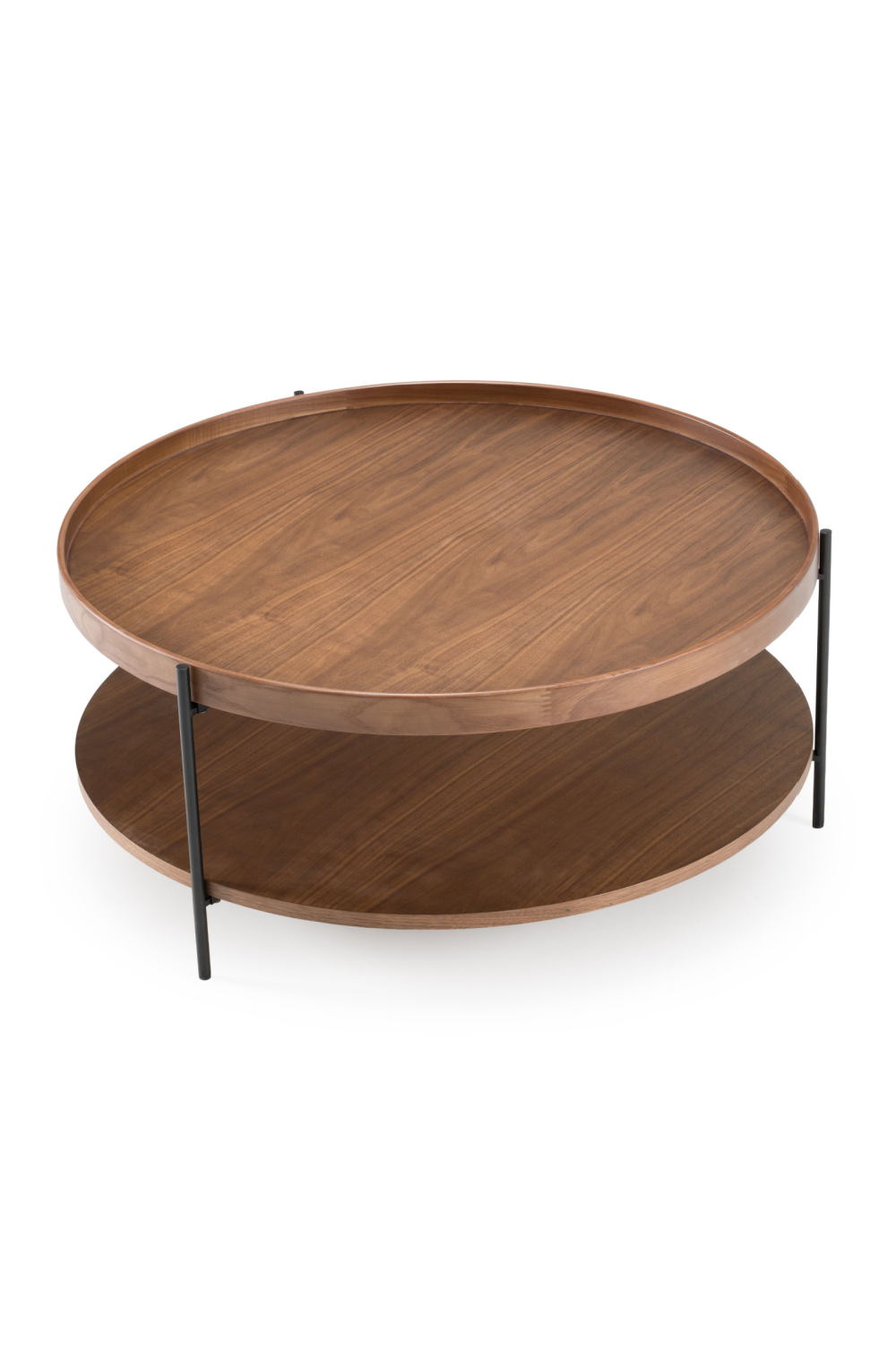 Round Wooden 2-Shelf Coffee Table | Oroa.com
