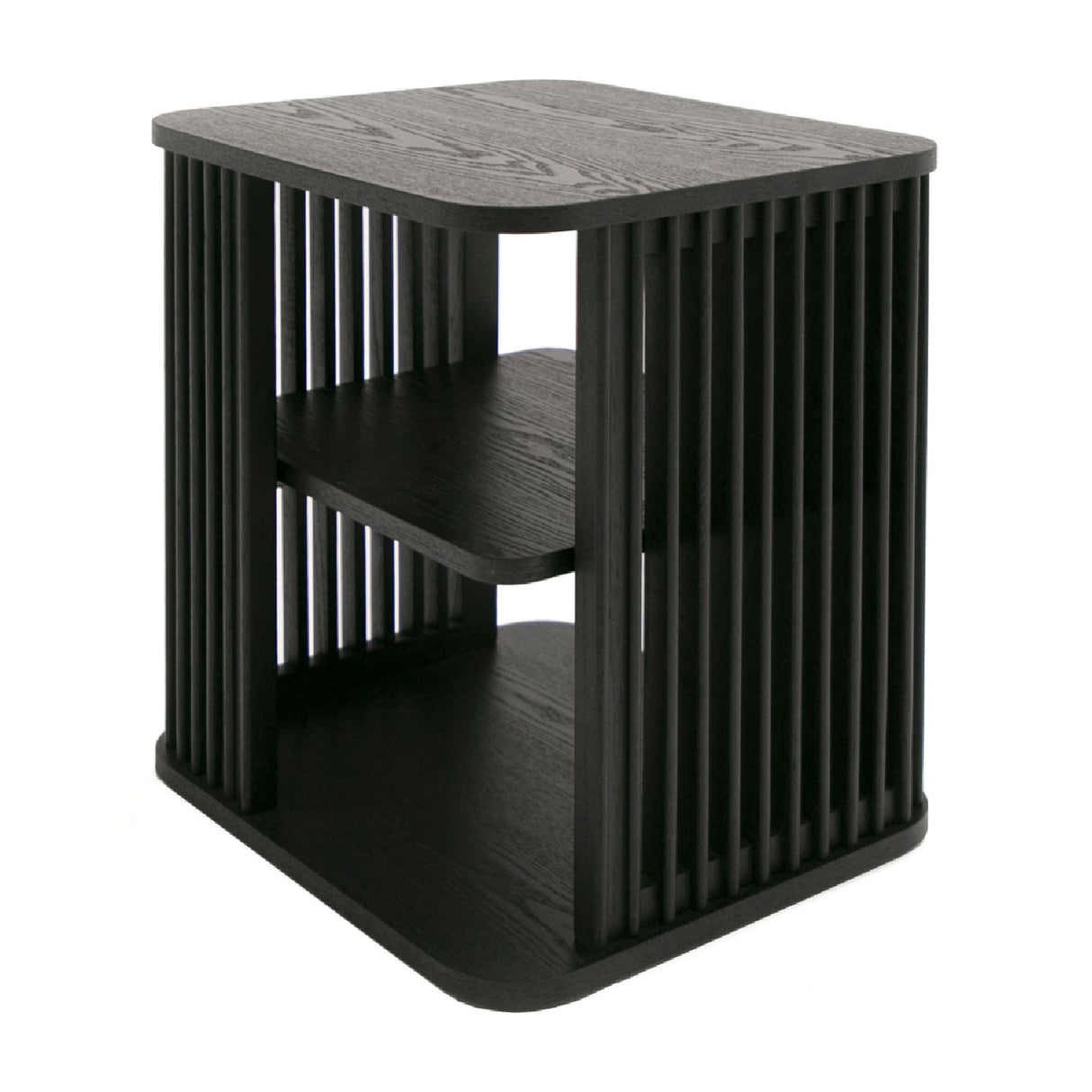 Slatted Black Ash End Table | Oroa.com