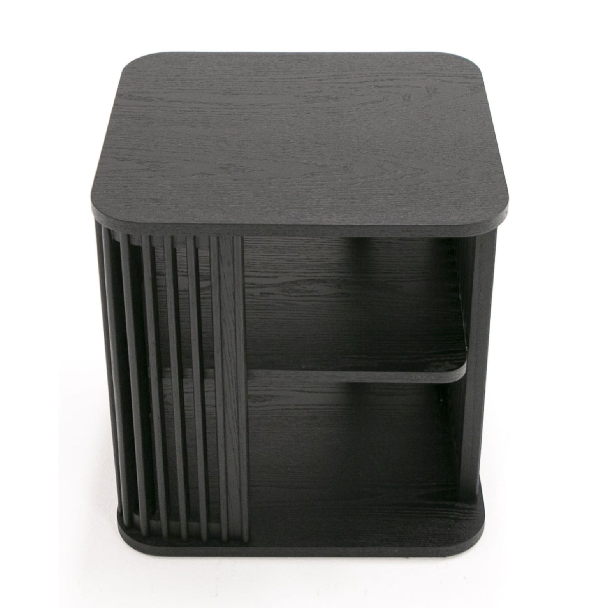 Slatted Black Ash End Table | Oroa.com
