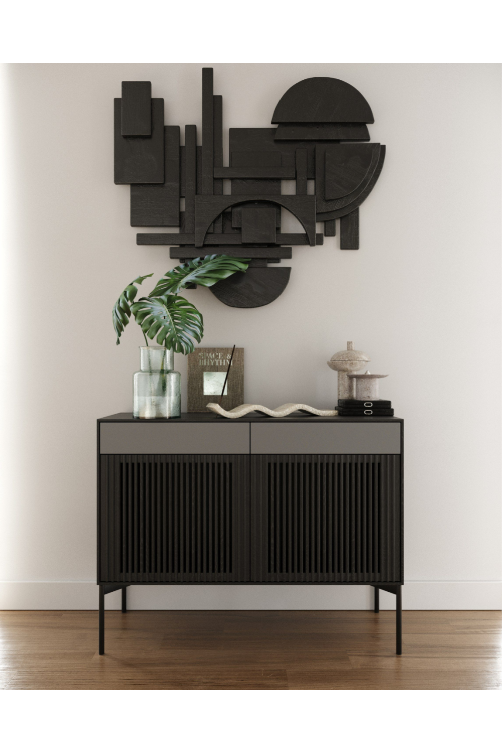 Black Oak Louvered Sideboard | OROA Modern Casper | Oroa.com