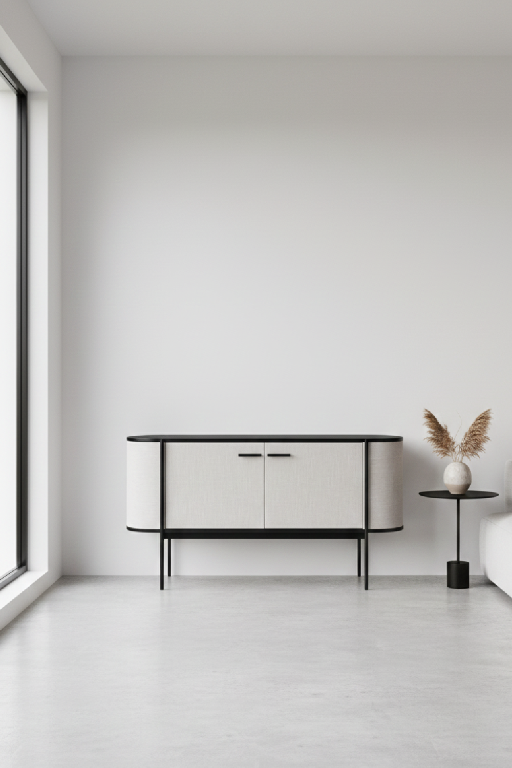 Beige Fabric 2-Door Sideboard | OROA Modern Hobart