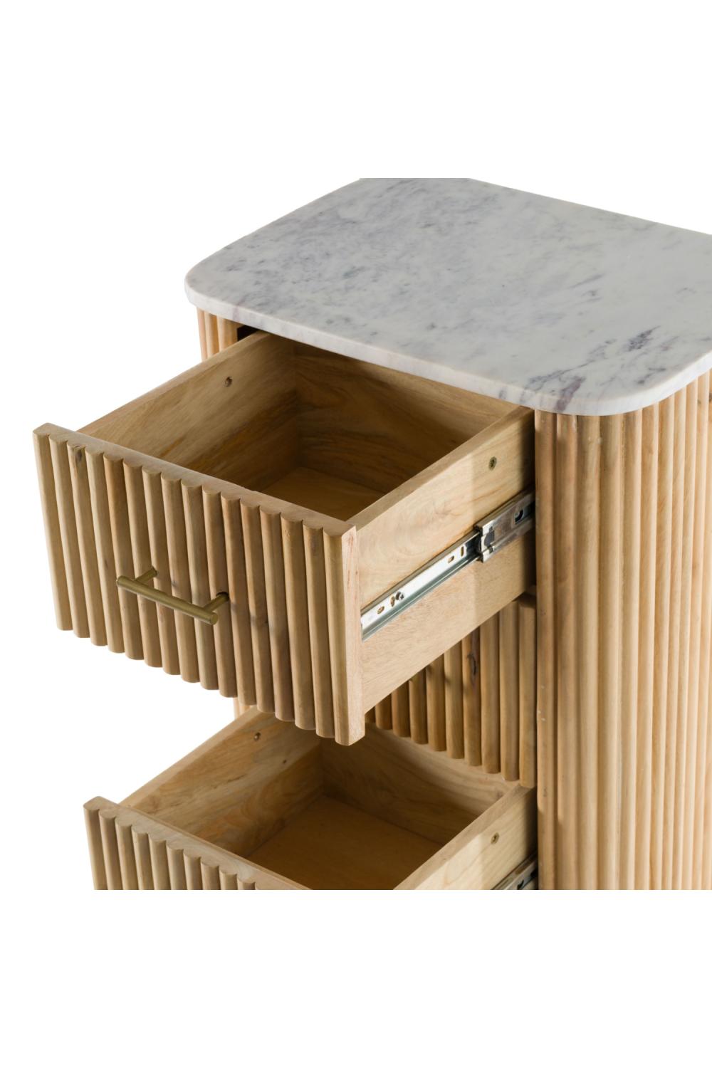 Fluted Mango Wood 5-Drawer Chest | OROA Modern Cambridge | Oroa.com