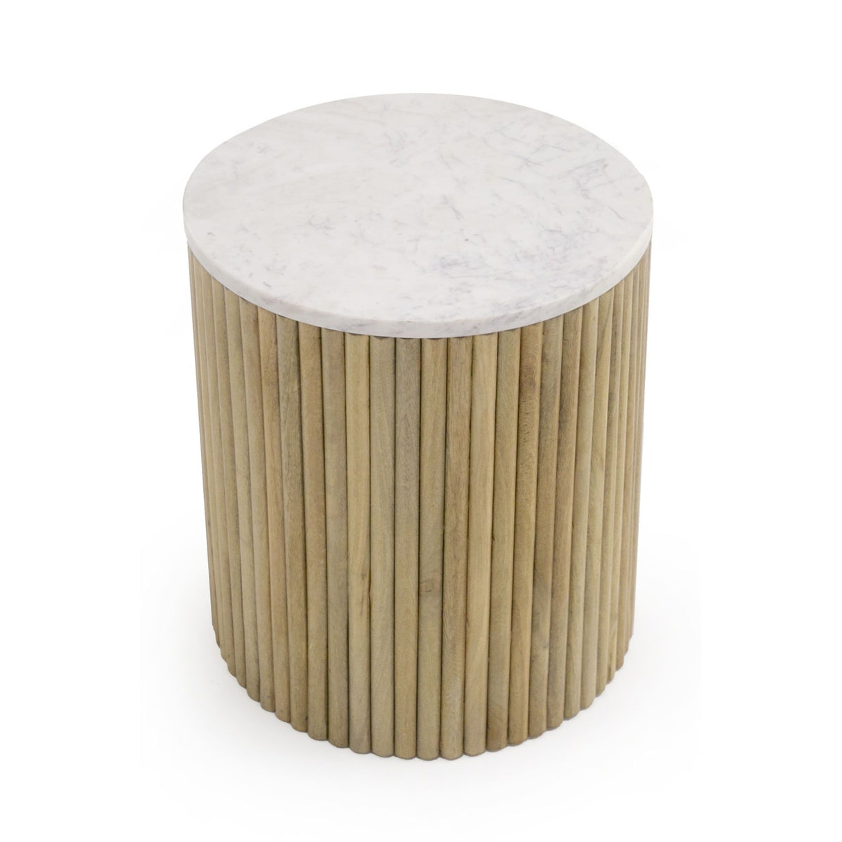 Fluted Mango Wood End Table | Oroa.com