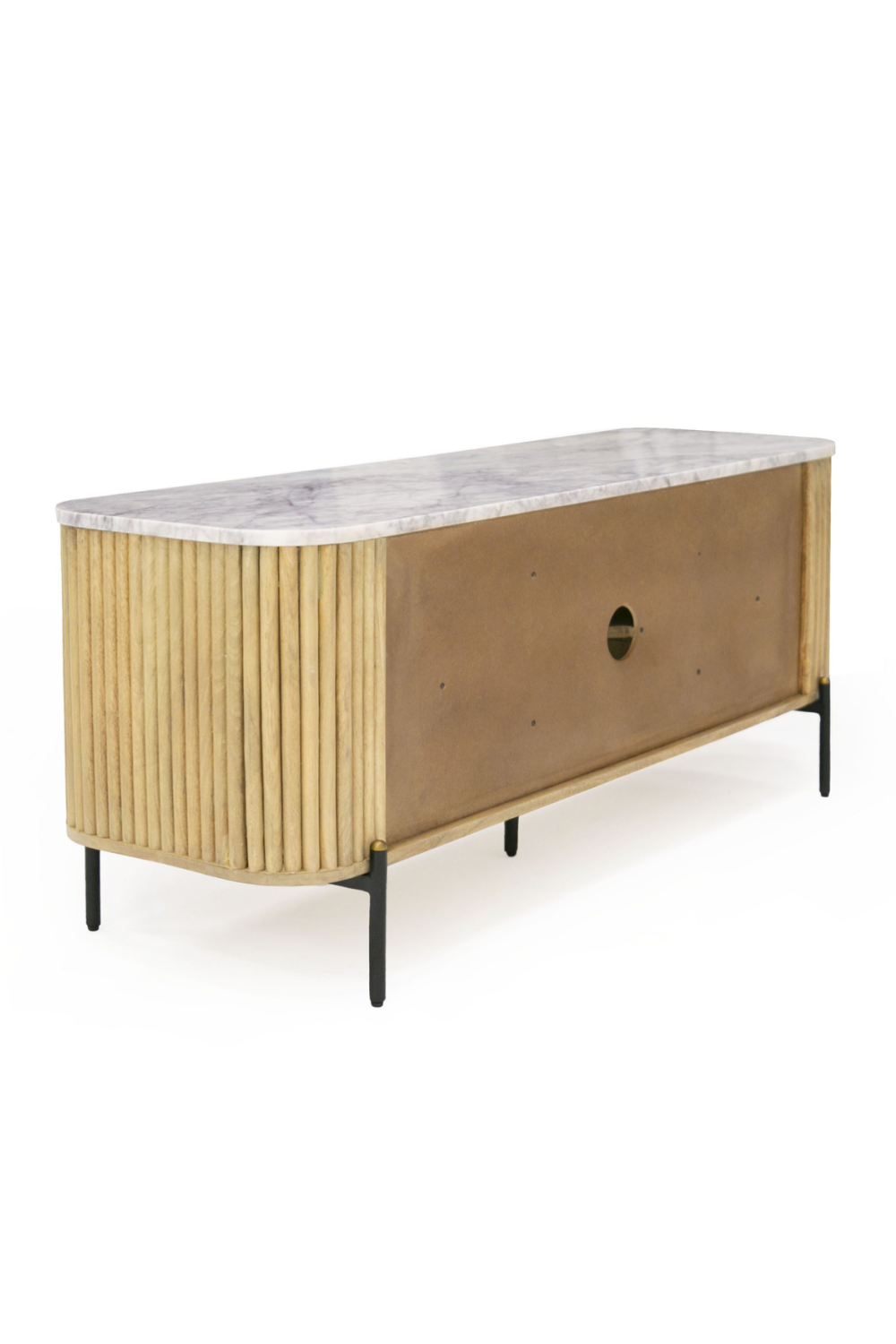 Fluted Mango Wood Media Unit | OROA Modern Cambridge | Oroa.com